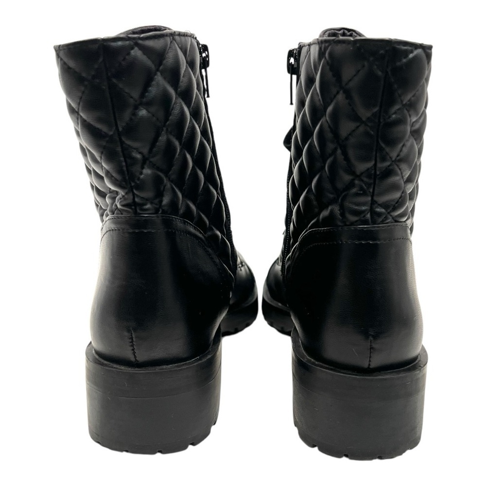 Nanette Lepore Idalia Black Quilted Combat Boots Lugg Sole Women’s 10 - Picture 7 of 14